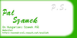 pal szamek business card