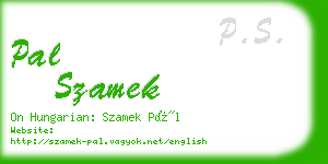 pal szamek business card